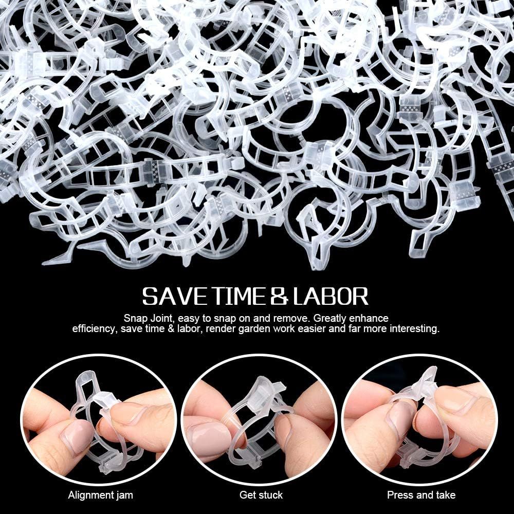 300 PCS Plant Support Clips, Plastic Garden Plant Ties, Tomato Clips Trellis or Tomato Cucumber lower Squash Vine, 1” Inner Diameter or Climbing Plants — image 5