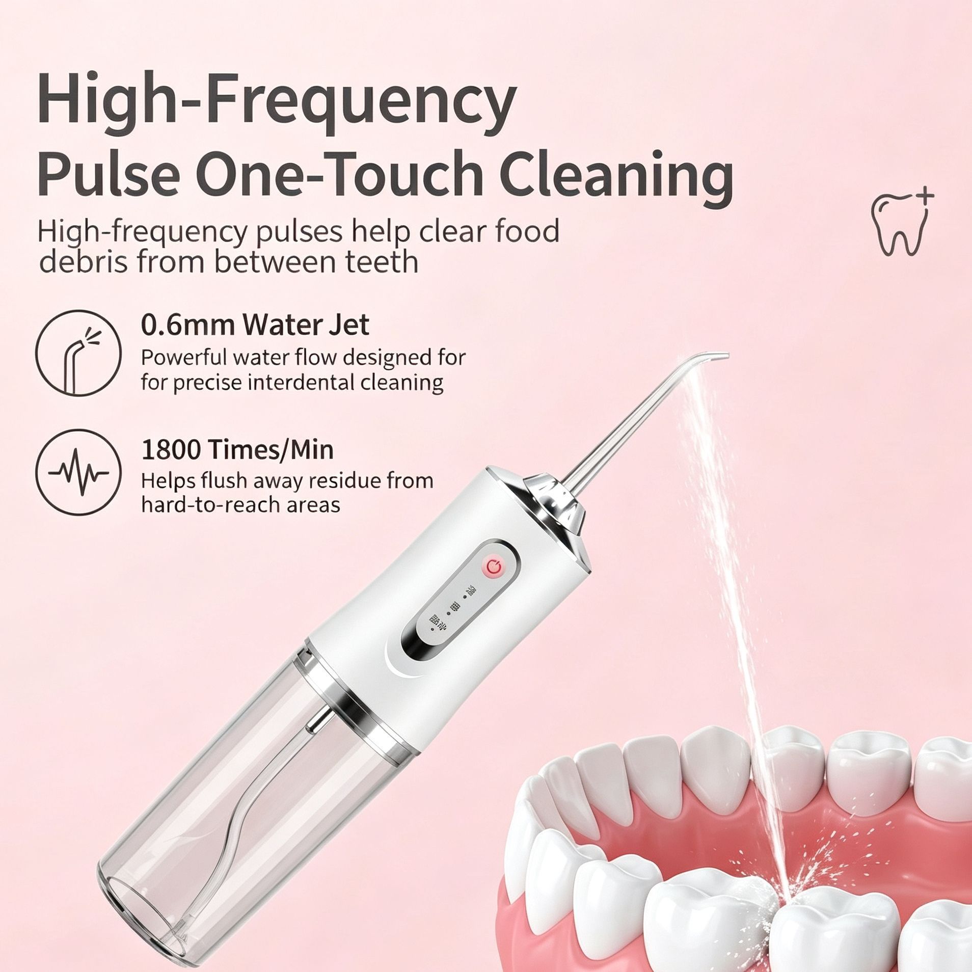 Fashion Electroplated Electric Water Flosser, Household Cordless Oral Irrigator, A8 Green Electroplated Model With 4 Nozzles, Efficient Interdental Cleaning — image 3