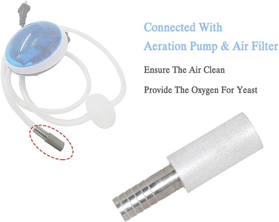 Aeration Stone 0.5 Micron 316 Stainless Steel Oxygenation Diffusion Stone 3/8" Barb for Home brewing Wine Beer Soda — image 4
