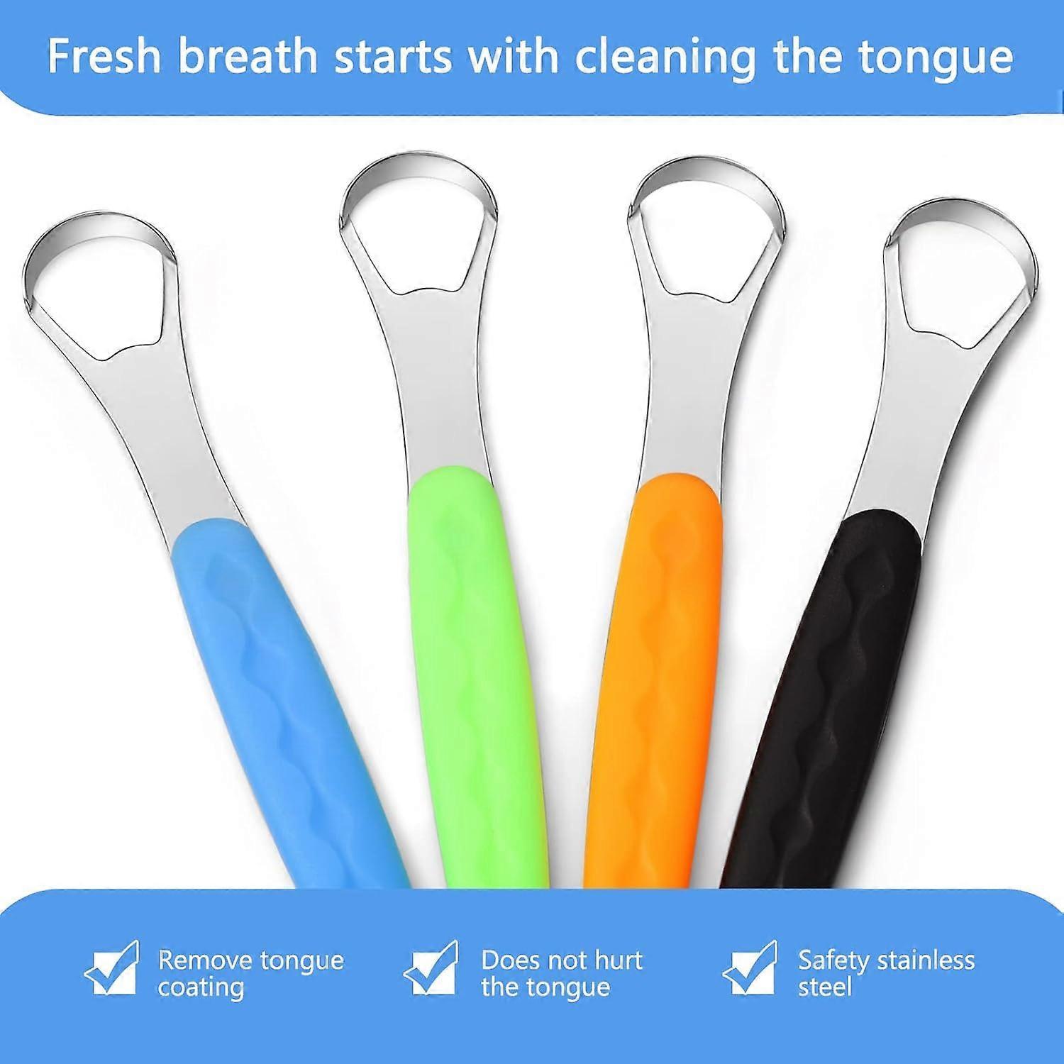 4PCS Stainless Steel Tongue Scrapers for Adults & Babies - Metal Tongue Cleaner for Bad Breath โ image 5
