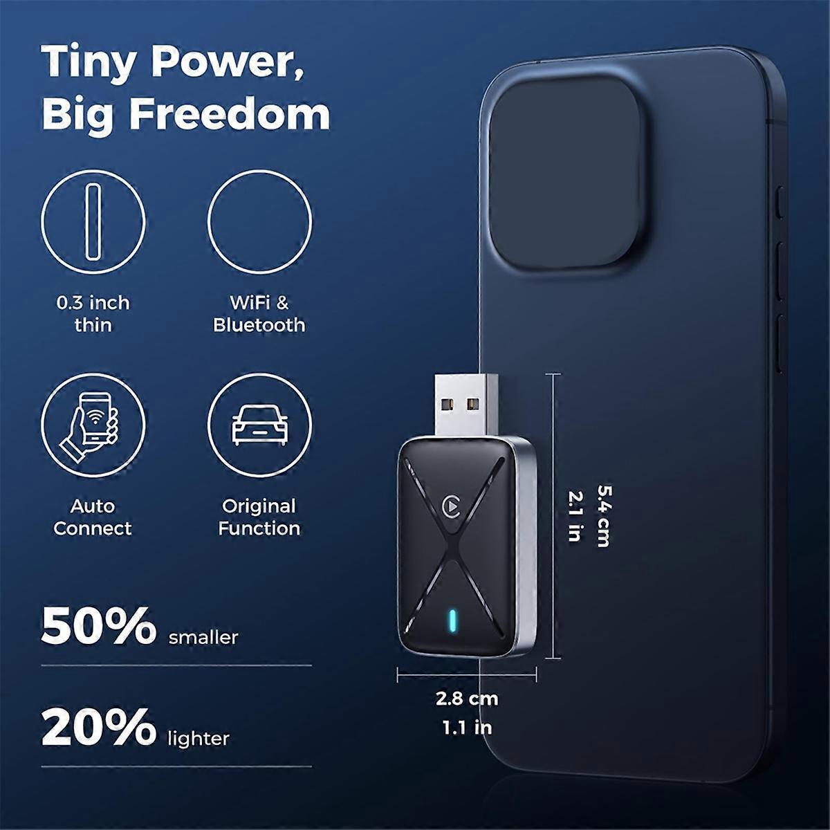 Wireless CarPlay Adapter for iOS, Mini Dongle Converts Wired to Wireless CarPlay โ image 3