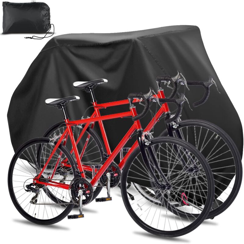 Waterproof 210D Oxford Bicycle Cover for 2 Bikes with Lock Holes, Windproof Storage Bag for Outdoor Bicycles, Compatible with 56Vingt โ image 2