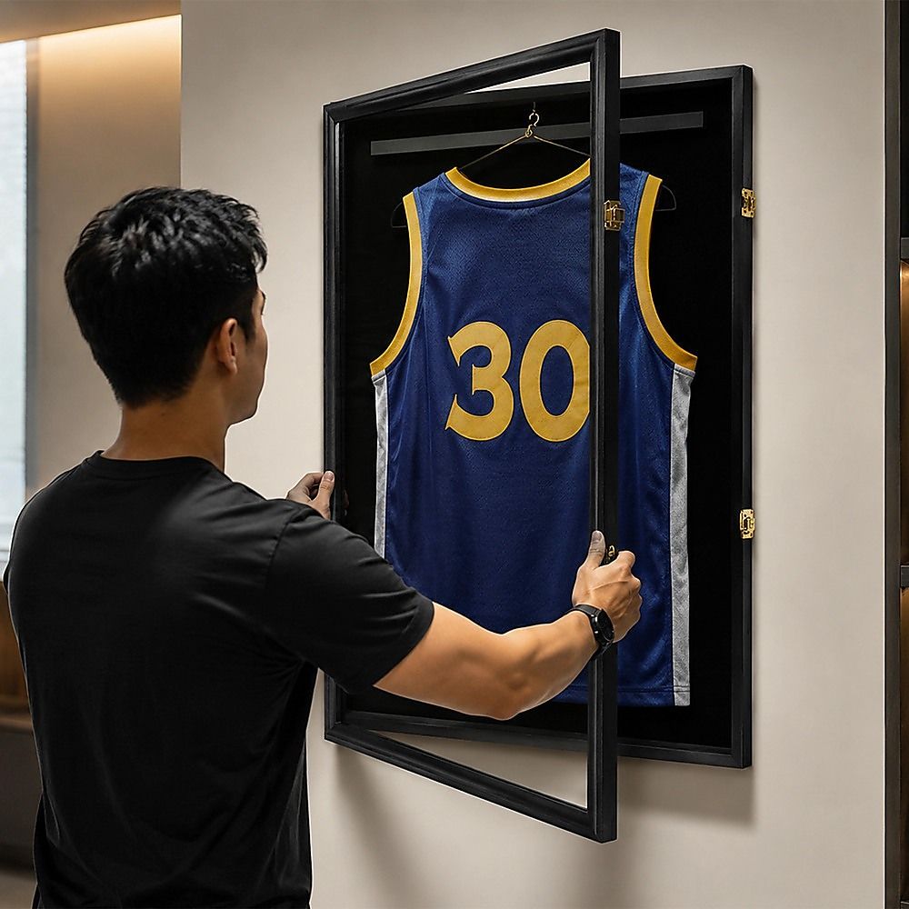 Wall Mounted Lockable Jersey Display Case 80cm Sports Memorabilia Storage Box For Football And Basketball Shirts โ image 2