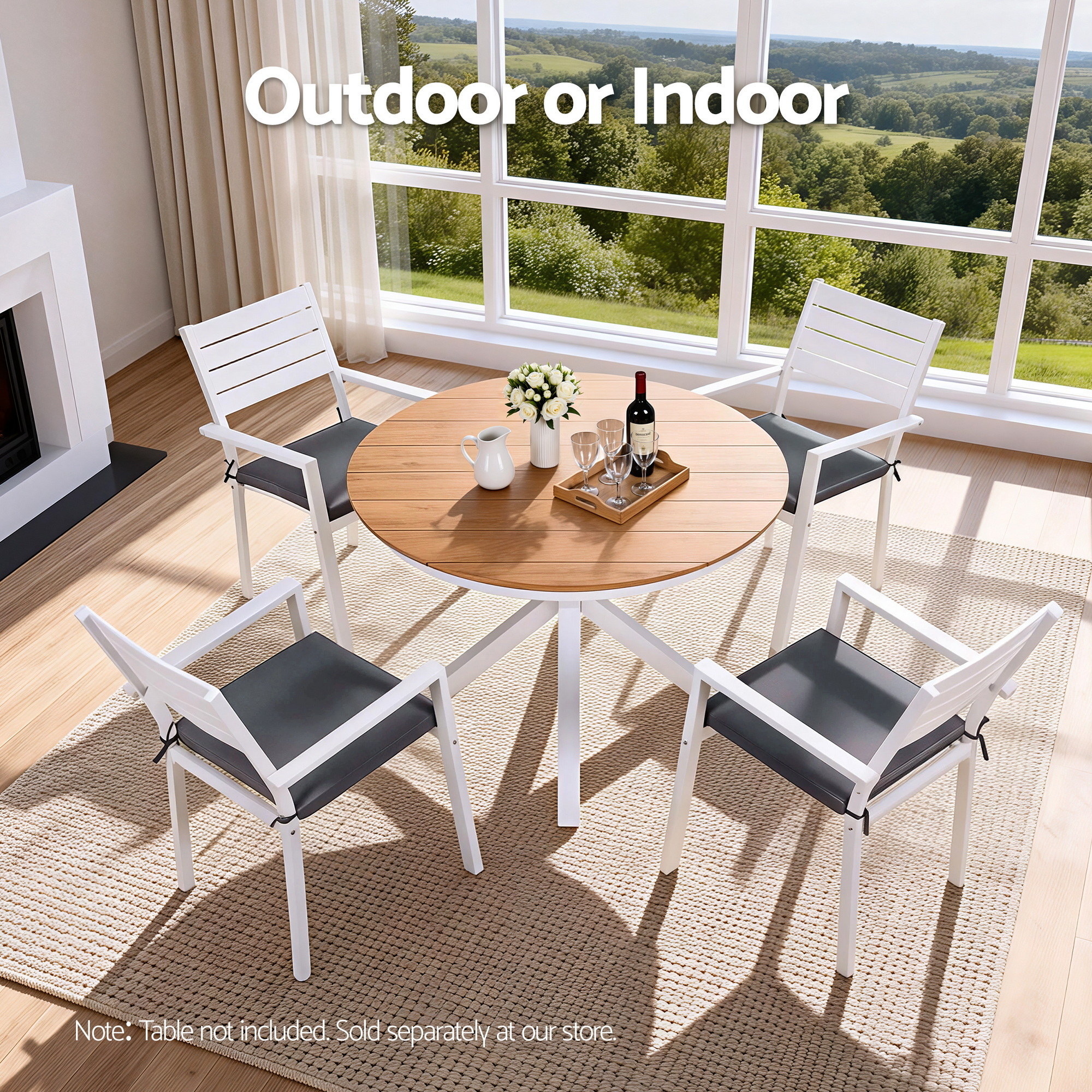 Gardeon 4PC Outdoor Dining Chairs Stackable Aluminum Lounge Chair Patio Furniture — image 6