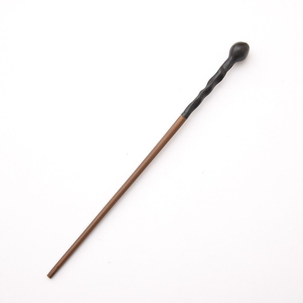 Medium Curved Resin Magic Wand With Built-in Metal Core, Mature Character Holiday Cosplay Prop, Style 23, Black Gold Stamping Ribbon Gift Box
