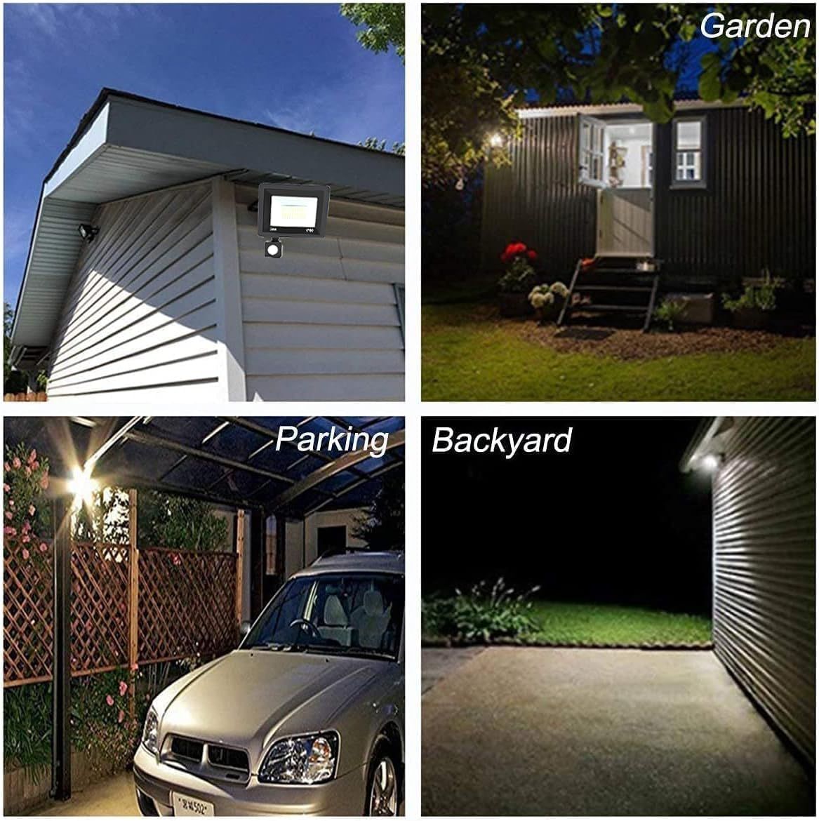 2 Pack LED Floodlight with Motion Sensor, 50W 5000LM 6500K Cool White, IP66 Waterproof — image 6