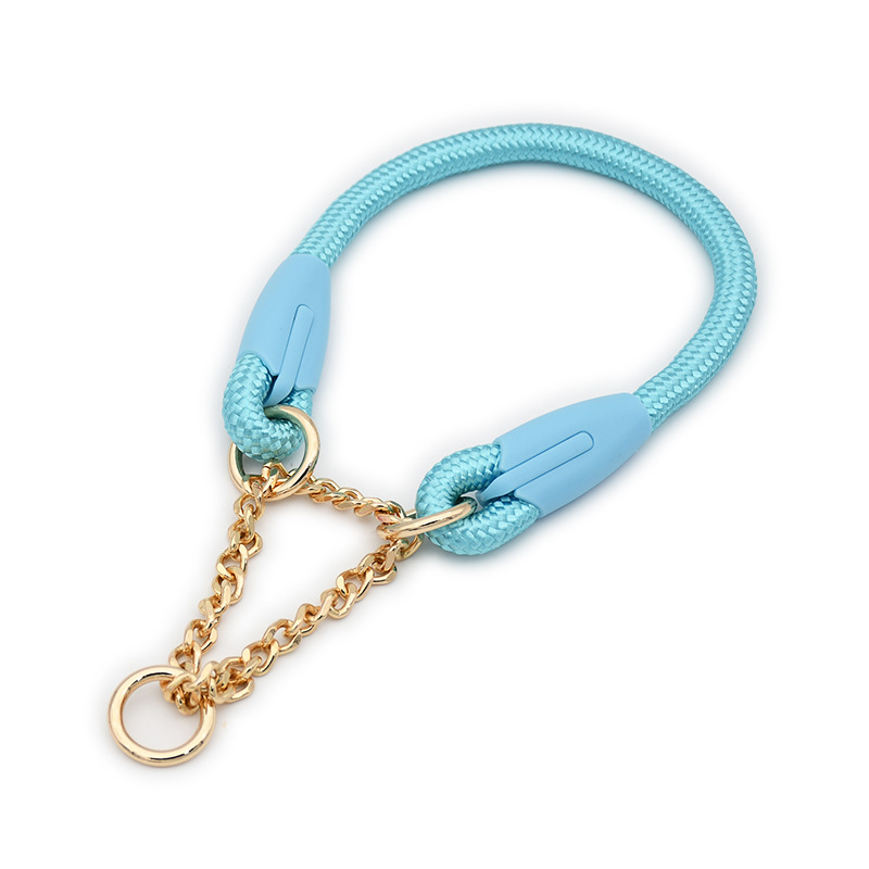 Blue Durable Nylon P-Collar Dog Training Set - Heavy Duty Leash & Martingale Collar (Size: S) โ image 2