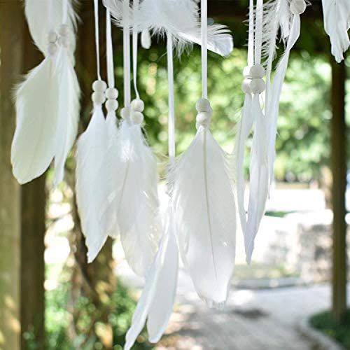 Large Boho Dream Catcher with White Feather Macrame Wall Hanging for Vintage Wedding Home Decorations β image 3