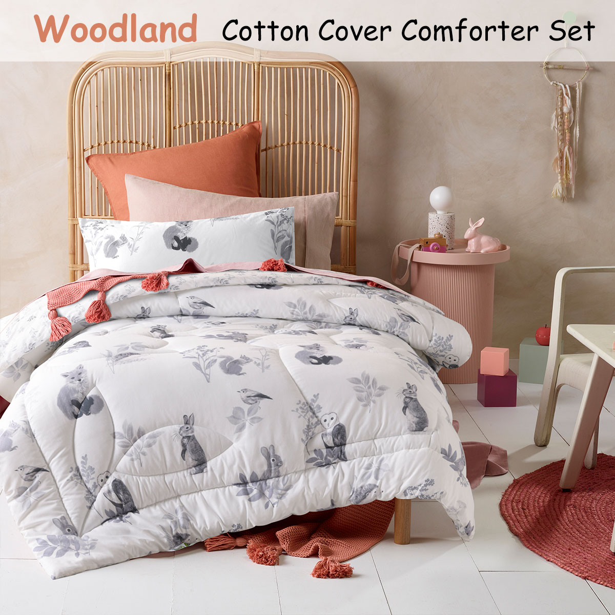 Happy Kids Woodland White 2 Piece Comforter Set Single โ image 2