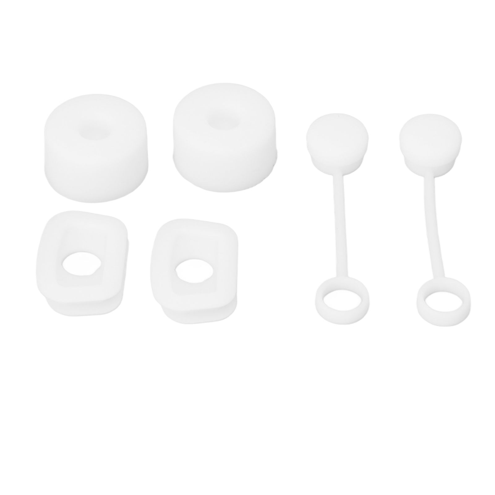 6PCS Cup Straw Stopper Sealed Reusable Straw Cover Cap Square Round Spill Stoppers Silicone Leak Stopper Set White โ image 5