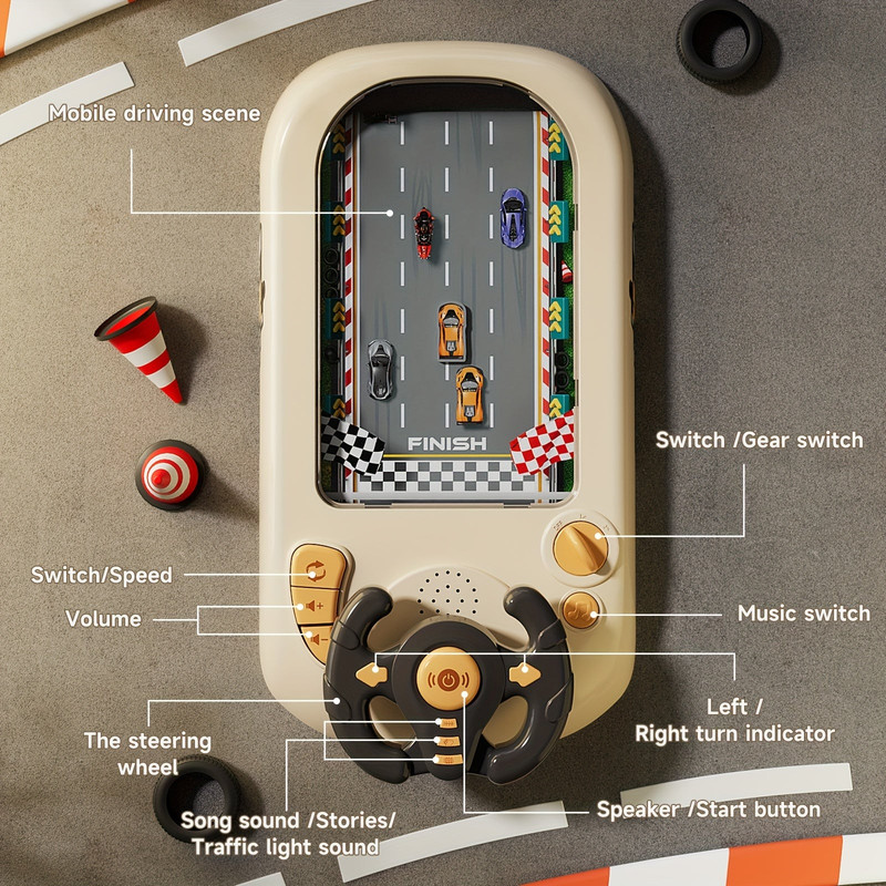 Racing Steering Wheel Toy for Kids Interactive Play — image 2