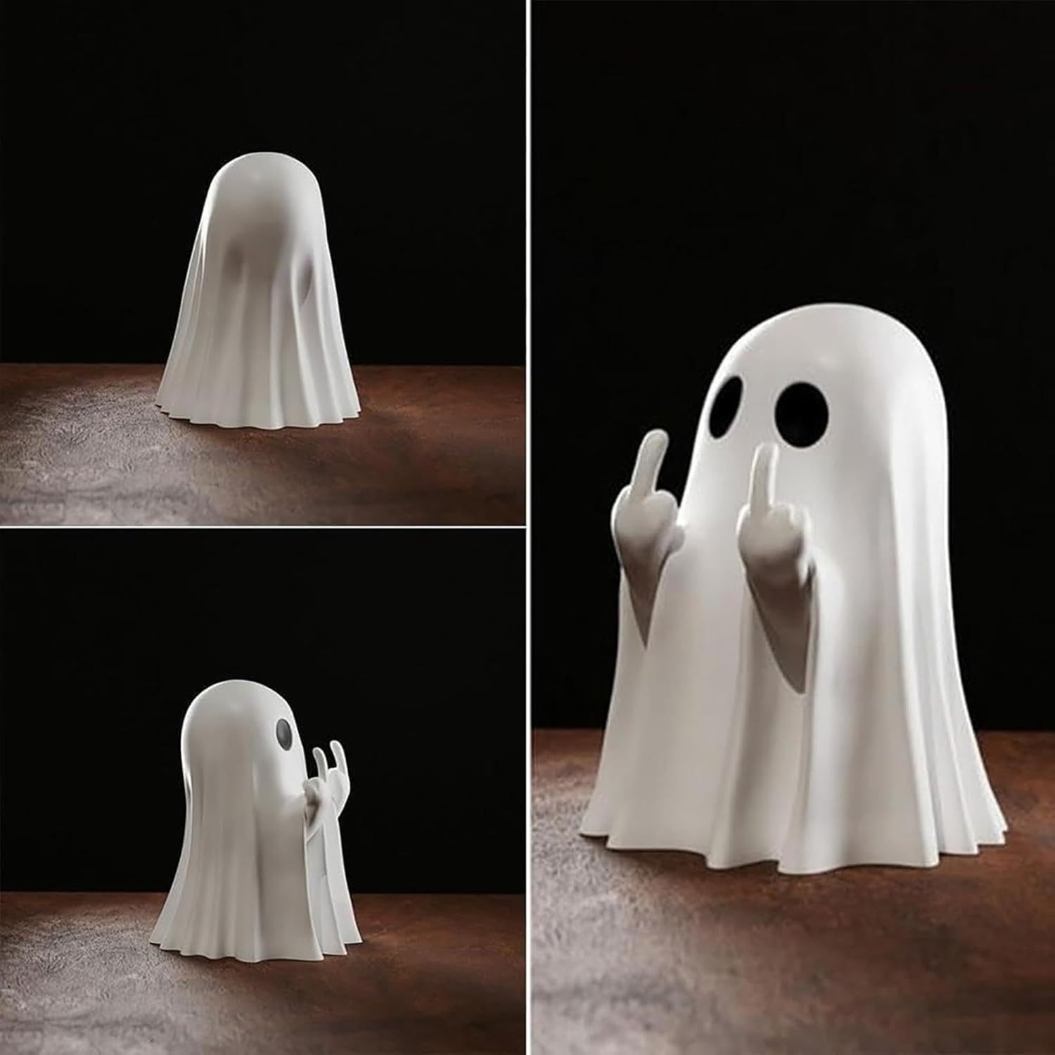 Creative Resin Middle Finger Ghosts Halloween Decorations 8CM Crafts Bat Ghost Compatible with Spranks Garden Decor — image 2