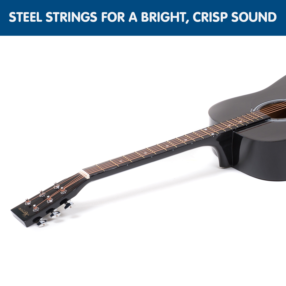 Karrera 41in Acoustic Wooden Guitar with Bag - Black โ image 3