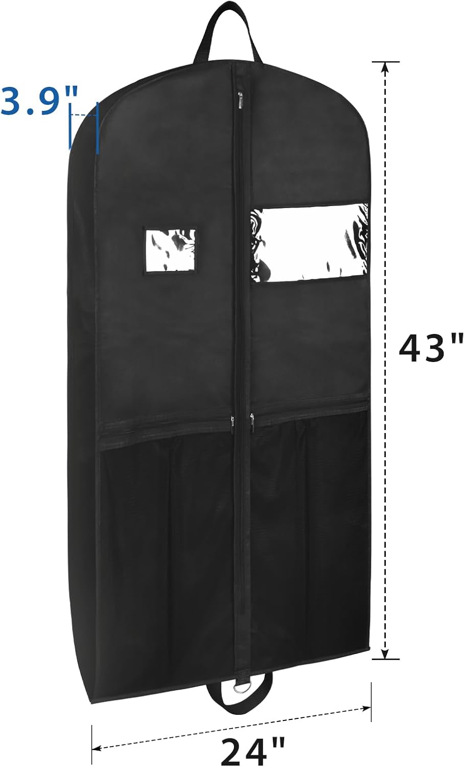 Garment Bags for Hanging Clothes Travel 43" Suit Bags for Closet Storage with Pockets Breathable Clothes Bags for Travel, Clothes,Suits,T-Shirts and Jackets — image 2