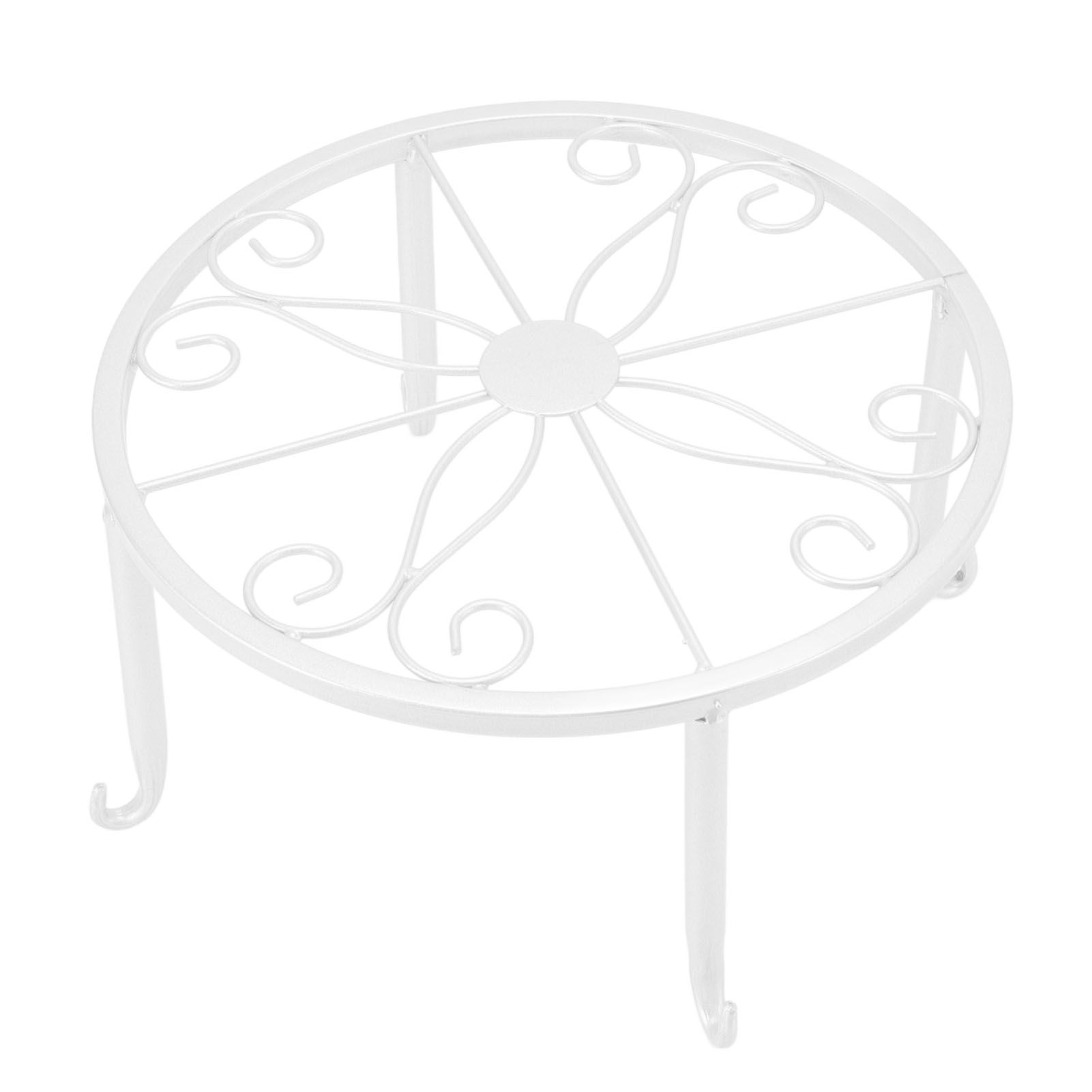 Single Layer Iron Plant Stand Floor Standing Simple Low Plant Pot Stand Balcony Living Room Flower Pot Shelf 22x22x12cm / 8.7x8.7x4.7in White โ image 3