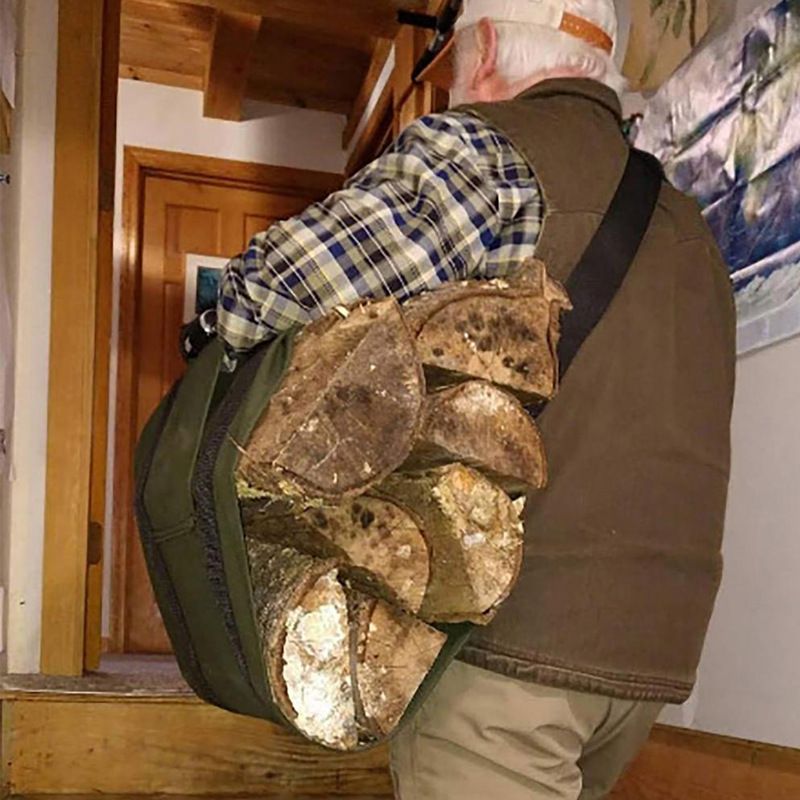 Large Firewood Bag with Handles,Foldable Firewood Tote Bag,Waterproof Fireplace Bag,for Camping, BBQ and Fireplaces โ image 2