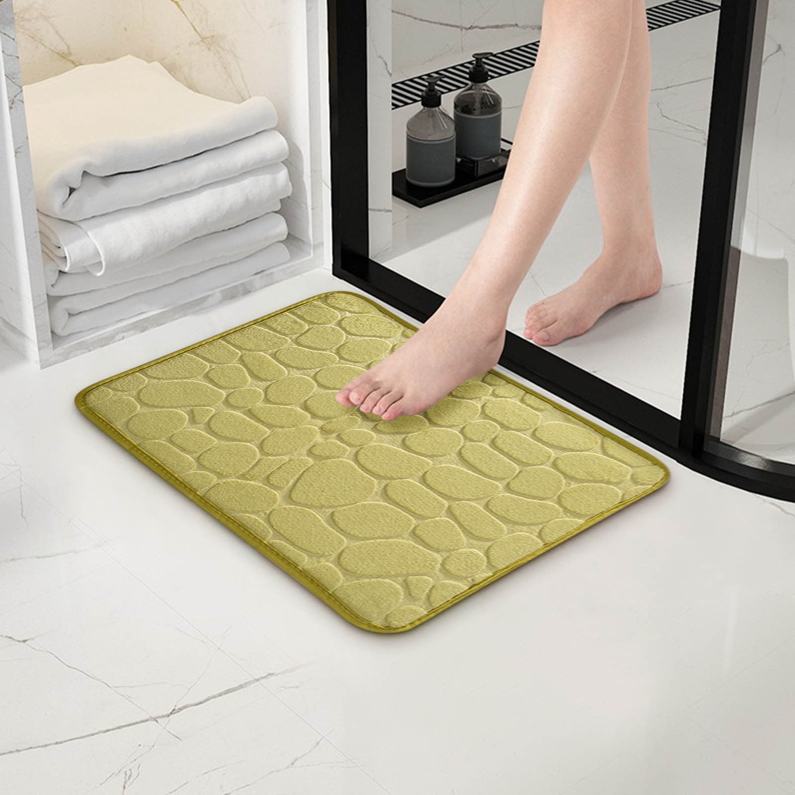 Bathroom Rugs - Ultra Absorbent Non-Slip Floor Bath Mat, Super Soft Shower Mat for Bath Tub, Machine Washable 16 × 24" (Brown) #B-Green — image 6