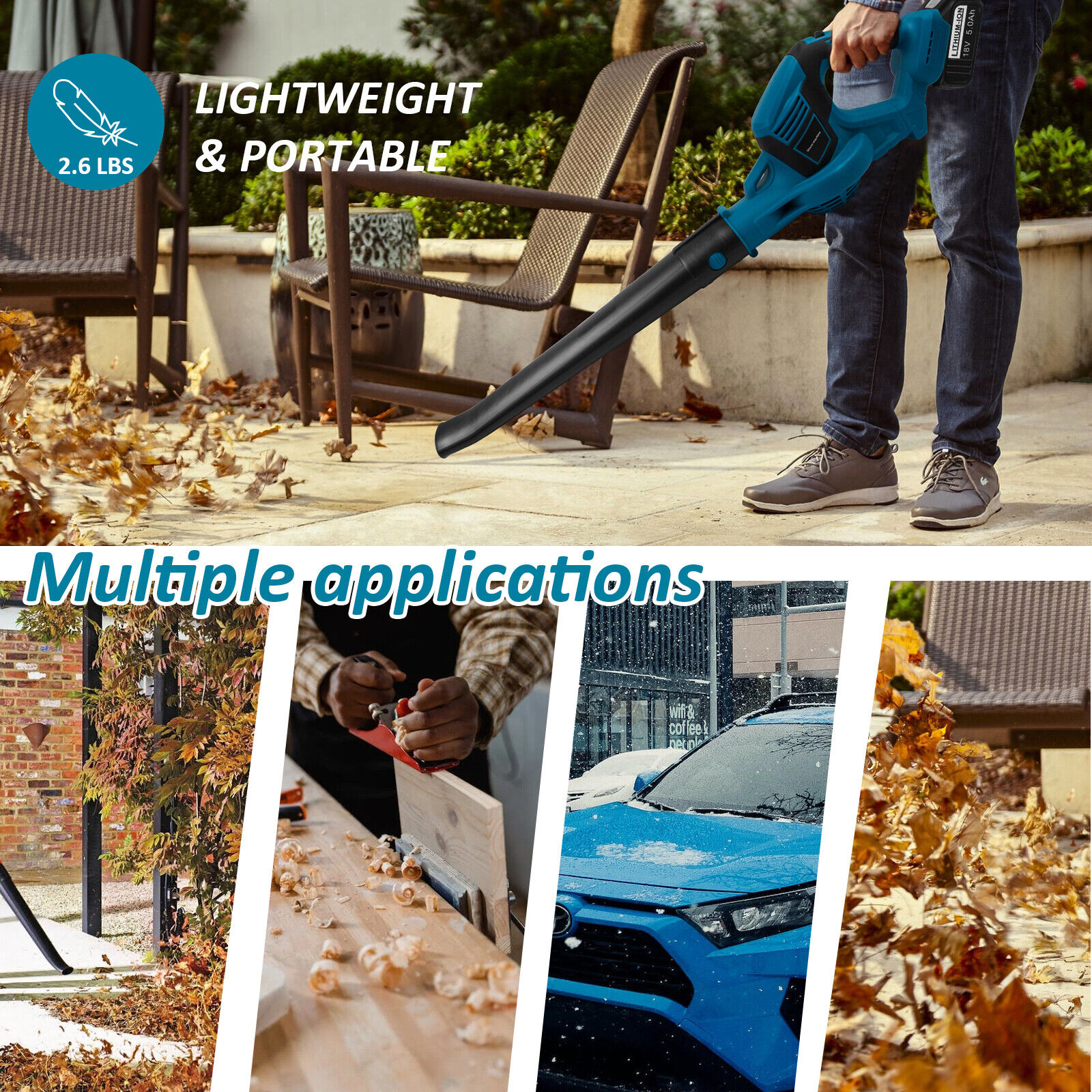 Cordless Leaf Blower Dust Tools Garden Lightweight for Makita 18V Battery AU — image 3