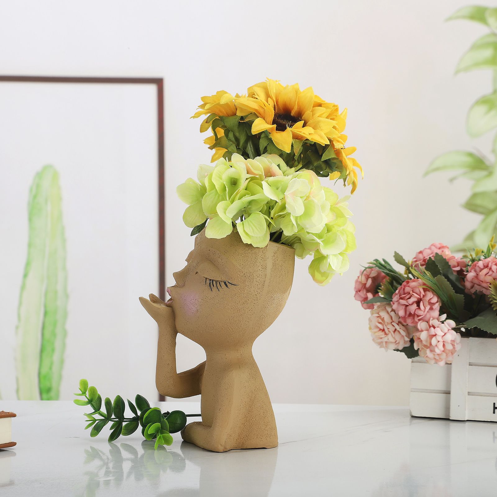 Mannequin Resin Flower Pot Face Flower Pot Garden Decoration — image 4