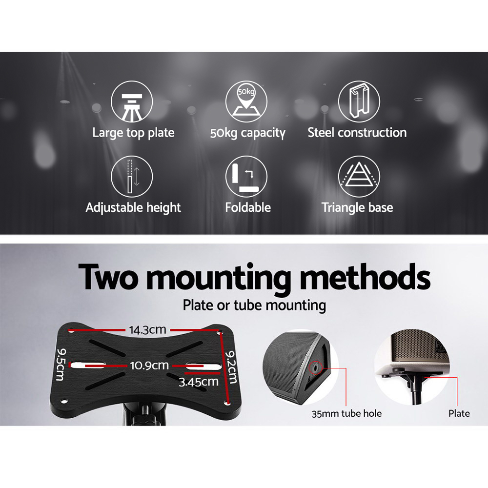 Alpha Speaker Stand 65-120cm Adjustable Height Surround Sound Studio Home 2pcs โ image 4