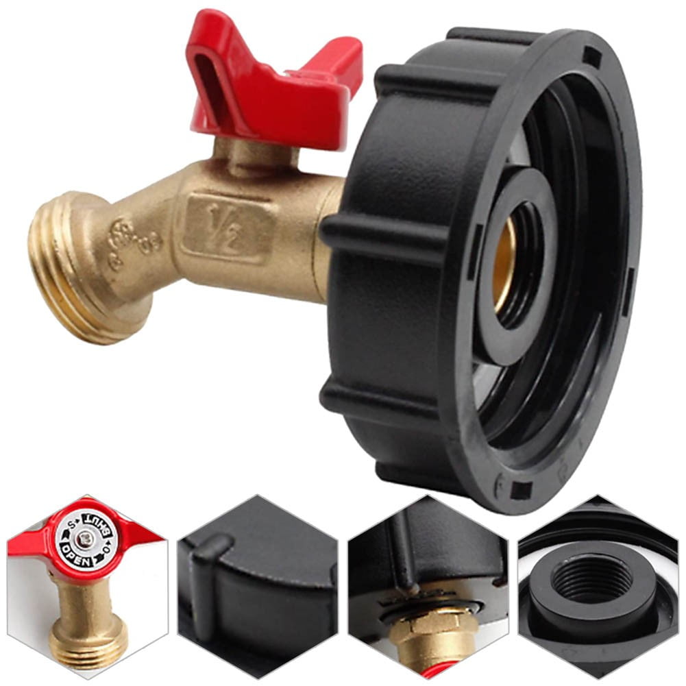 275-330 Gallon IBC Tote Water Tank Adapter 2 Free Brass Hose Faucet Water — image 2