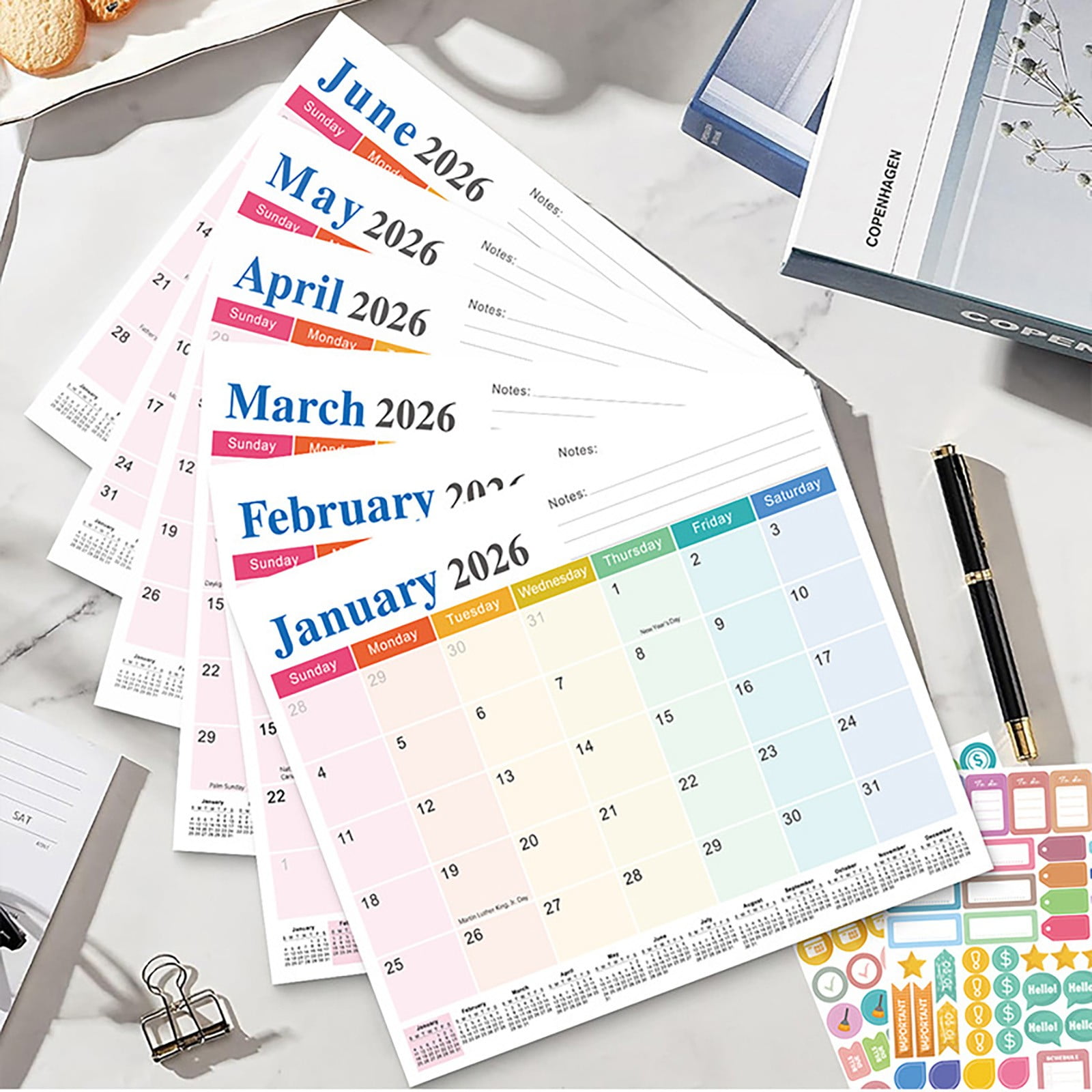Magnetic Calendar for Refrigerator 2026-2027, 12x10" 18 Month Runs Monthly Fridge Calendar Magnet from Jan 2026 to Jun 2027 for Home School Office B — image 5