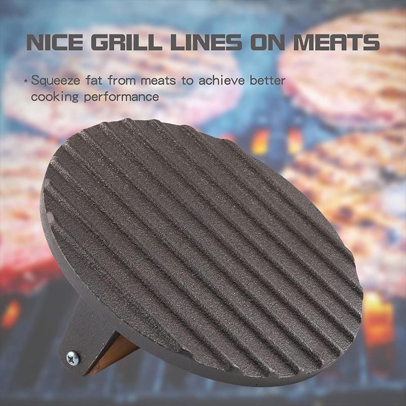 Cast Iron Burger Press Making Hamburger Steak Meat Smasher Utensils Grill BBQ — image 5