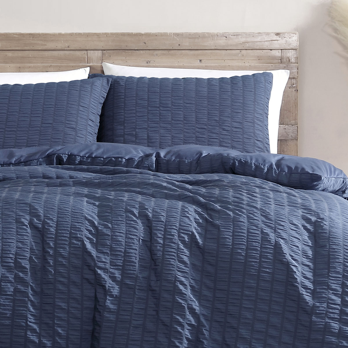 Ardor Byron Navy Seersucker Quilt Cover Set King โ image 4