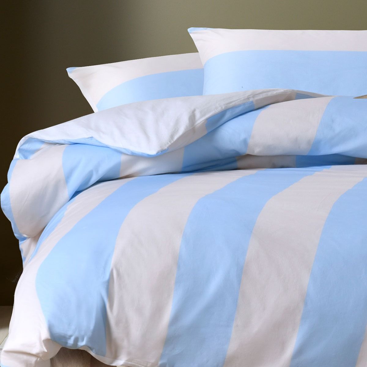 Accessorize Regency Blue Striped Washed Cotton Quilt Cover Set Queen โ image 3