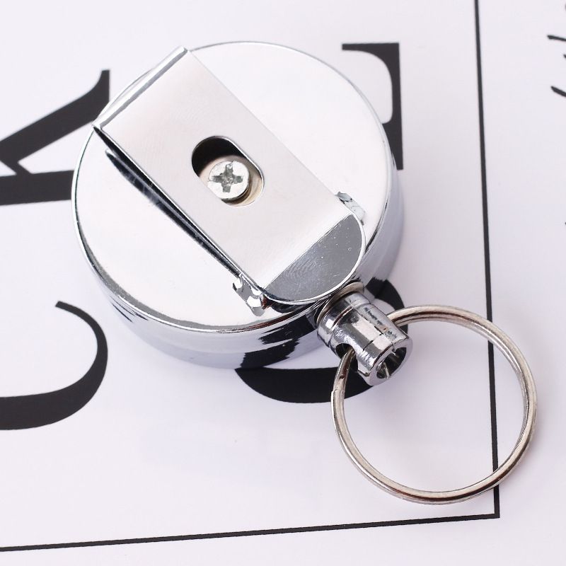 6Pcs Heavy Duty Retractable Reel Badge ID Holder Clip Nurse Name Card Key Belt Clip Reel Clip id Badge Holder Heavy Duty Key Holder โ image 2
