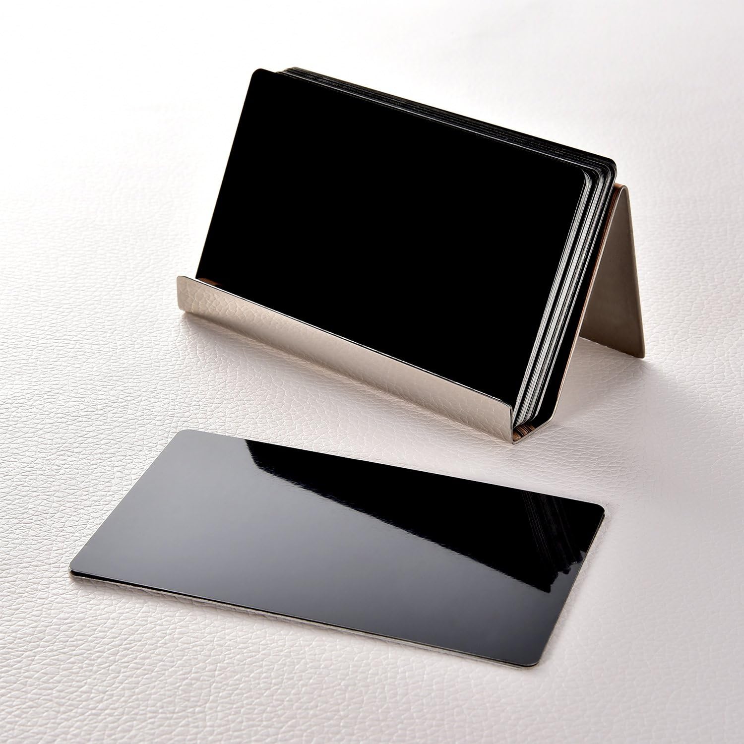 Maxdot Rose Gold Business Card Holders Stainless Steel Name Cards Display Stand Desktop Rack Organizer for Office Home Desk Accessories โ image 4
