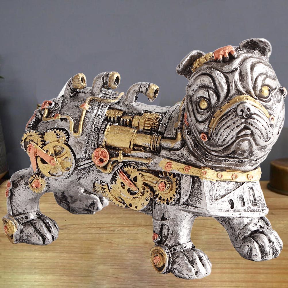 Mechanical Punk Dog Resin Crafts Steampunk Bulldog Dog Resin Statue Desktop Window Decoration Home Ornaments โ image 5