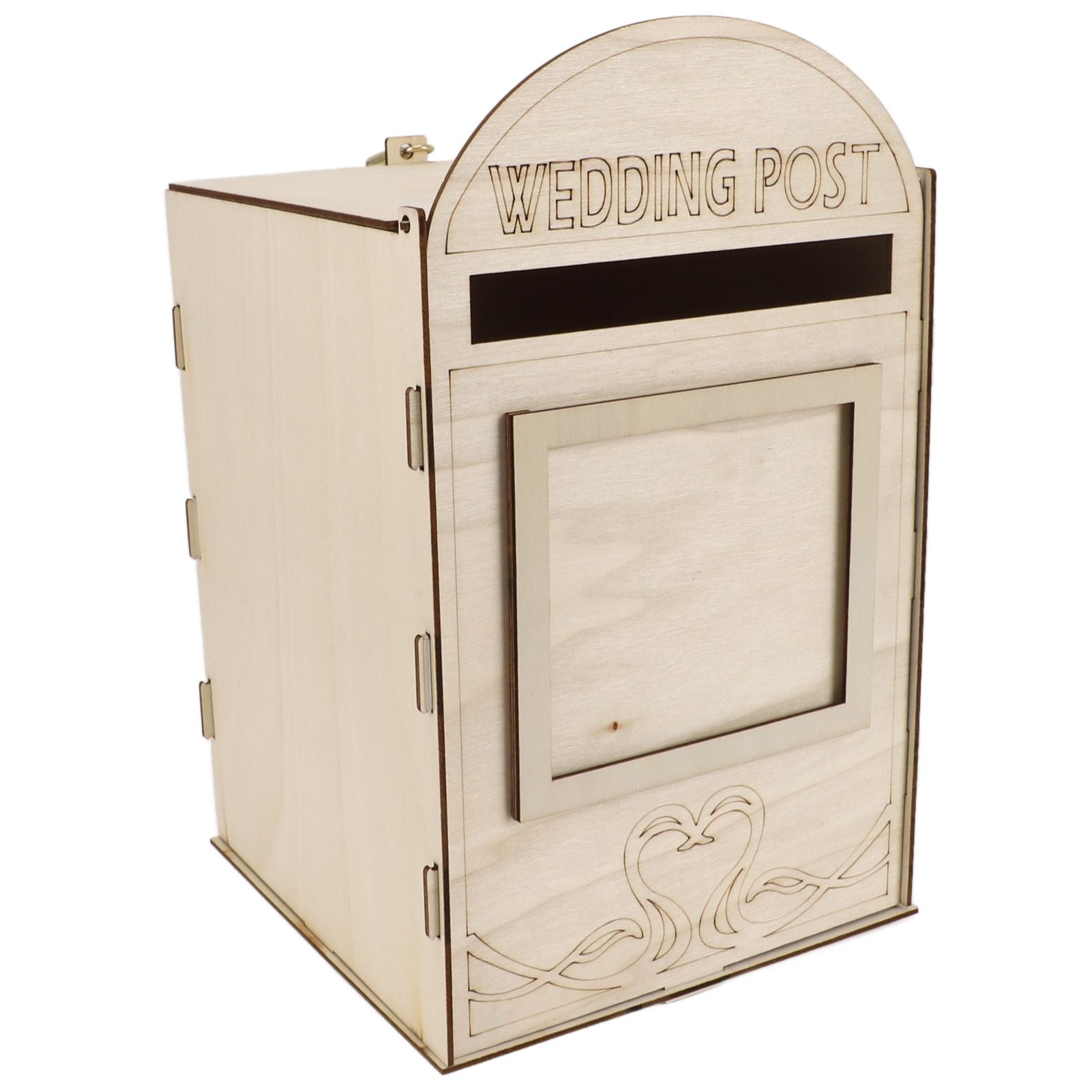DIY Wooden Wedding Mailbox Post Box with Lock Key for Reception Wedding Anniversary Party Decoration JM01618 — image 4