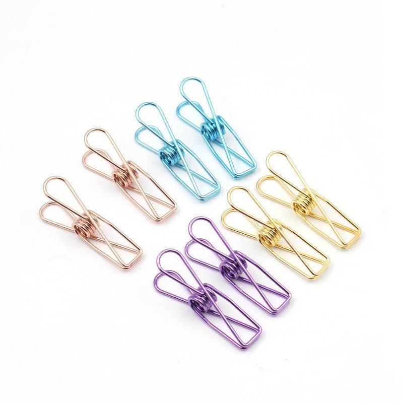 10X Spring Paperclips Metal Wire Hollow Out Clips 55mm Mini Binder Paper Clip - Purple โ image 3
