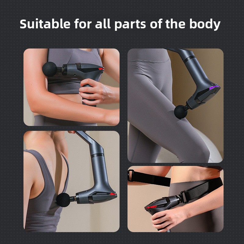 Dark grey Professional Massage Gun with Extension Handle and Back Strap 12 Speeds Deep Tissue Muscle Relief for Home Gym and Australian Athletes โ image 4