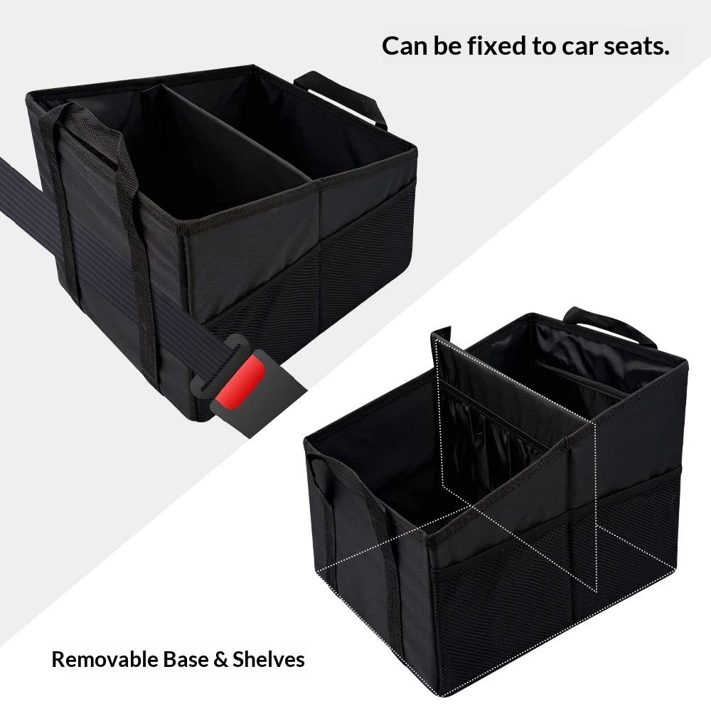 Car Seat Organizer - Passenger Seat Organizer, Collapsible Small Car Seat Storage Organizer for Console Front/Back, Automotive Backseat Organizer with Belt 4 — image 2