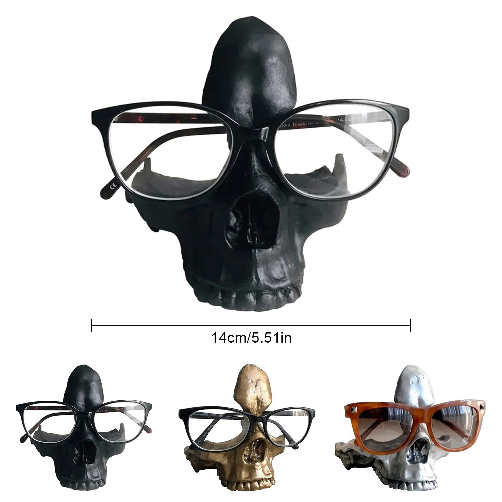 Skull Glasses Holder Sturdy Resin Rich Details Vivic Colors Skull Glasses Stand โ image 5