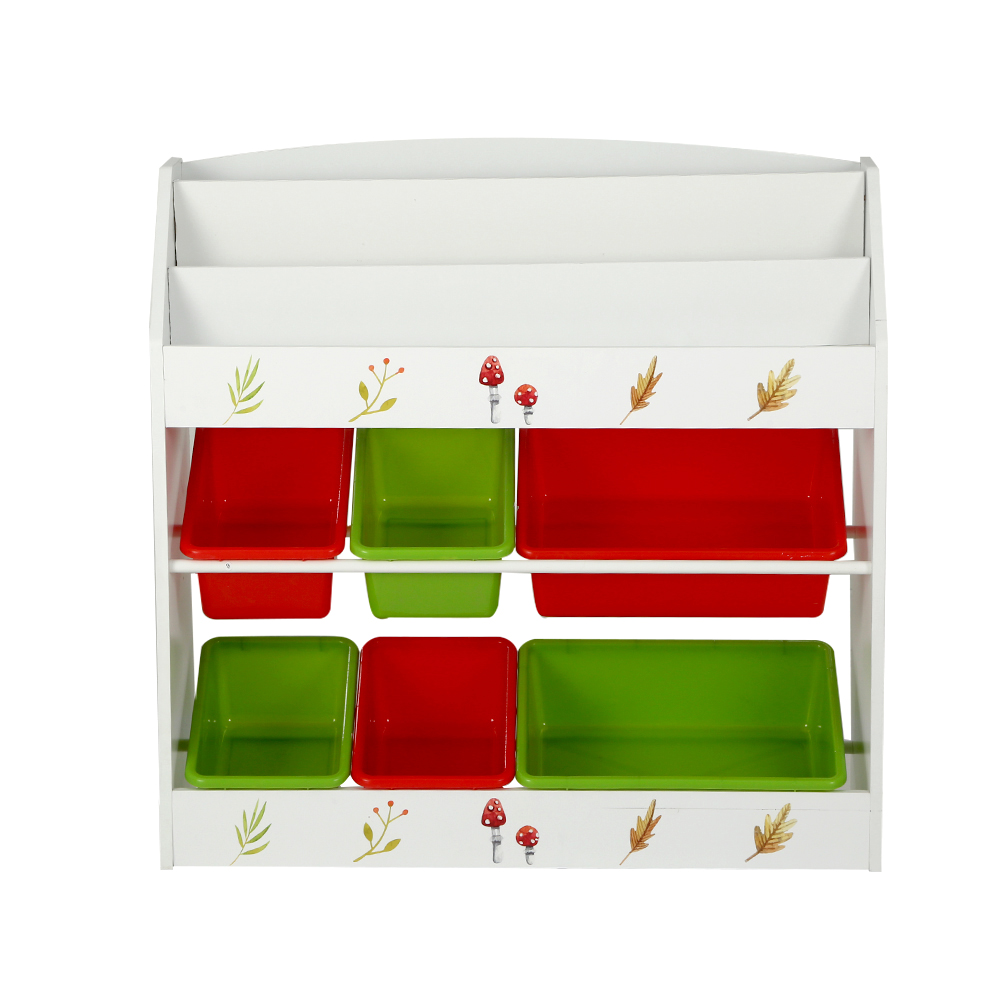 Keezi 3 Tiers Kids Bookshelf Storage Children Bookcase Toy Box Organiser Rack 6 Bins โ image 5