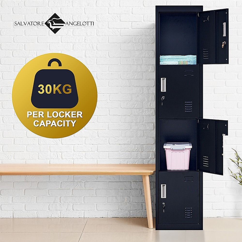 4-Door Vertical Locker for Office Gym Shed School Home Storage — image 6