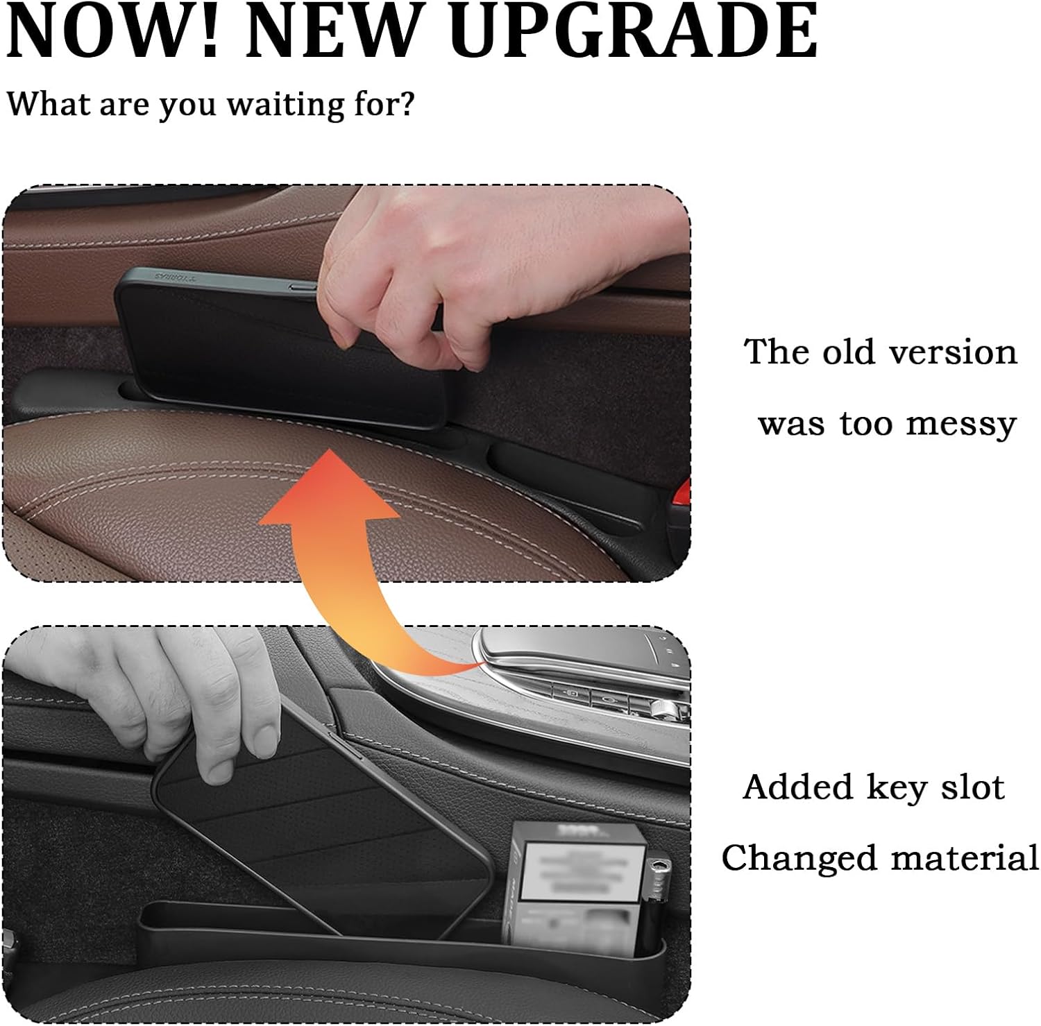 2PCS Car Seat Gap Filler Organizer with Car Storage Slot,Multi-Functional Car Gap Filler for Phone,Key,Coin in Car Organization And Anti-Drop,Universal Car Gap — image 6
