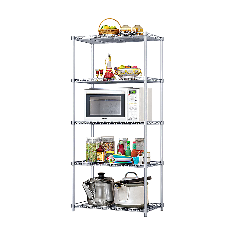 5 Tier Silver Metal Storage Rack Shelving Wire Shelf — image 6