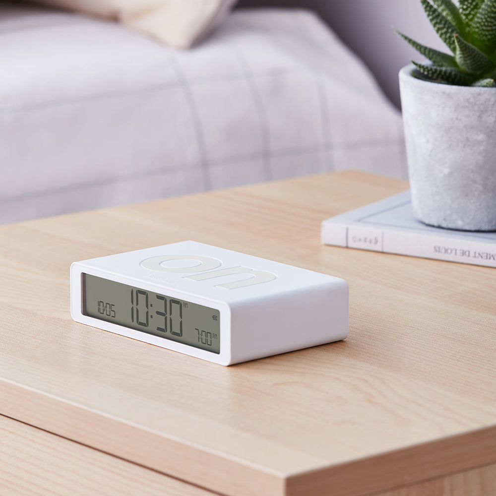 Lexon Flip Classic Reversible Alarm Clock - White — image 4