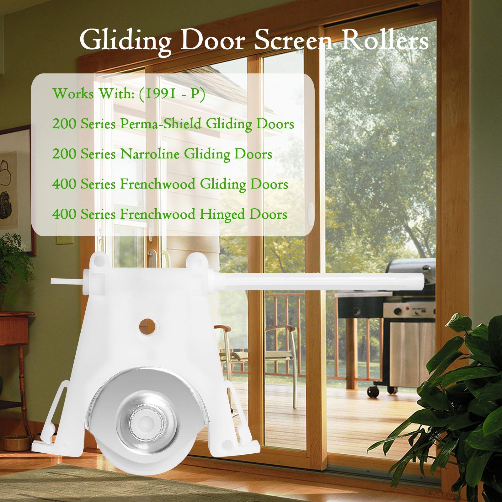 Sliding Screen Door Lower Roller Fit Part 1" Nylon Concaved Wheels, Side Adjustable, Mounting Screws Included, 2 Pack — image 5