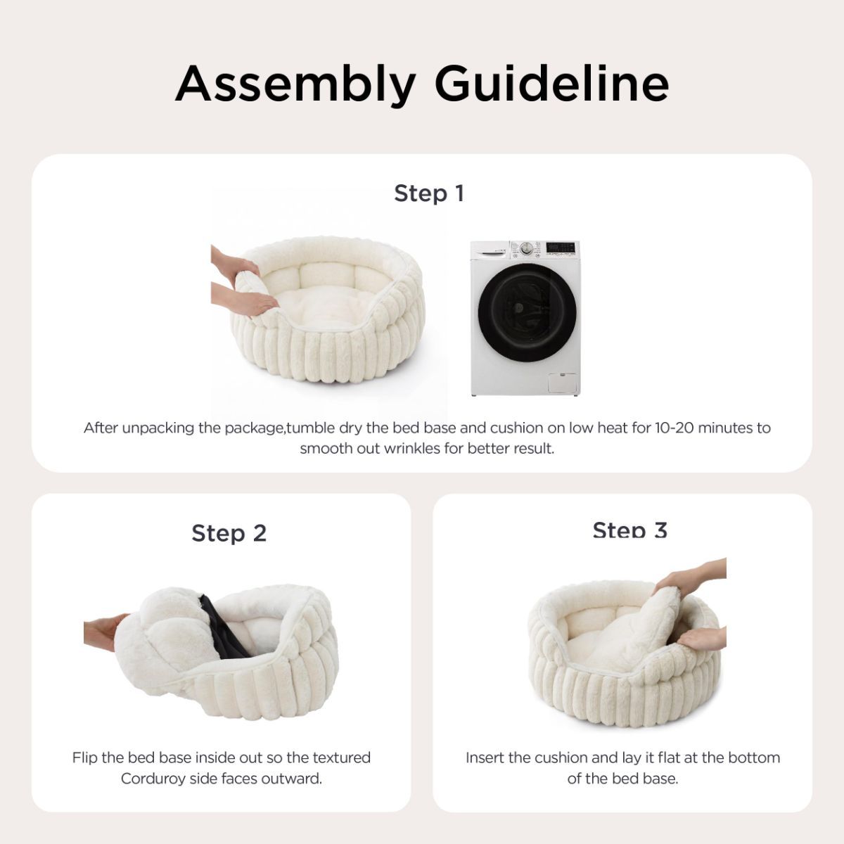 Cat Bed Plush Cat Bed Round Cat Bed Cat Furniture Cat Comfort High-Quality Cat - Navy / 26in — image 2