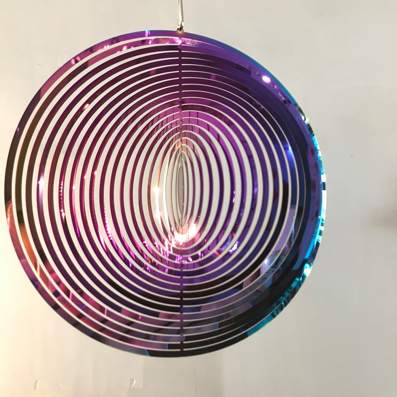 Stainless steel wind chime hanging rotating wind chime, 3D dynamic art stainless steel wind sculpture, suitable for room windows โ image 2