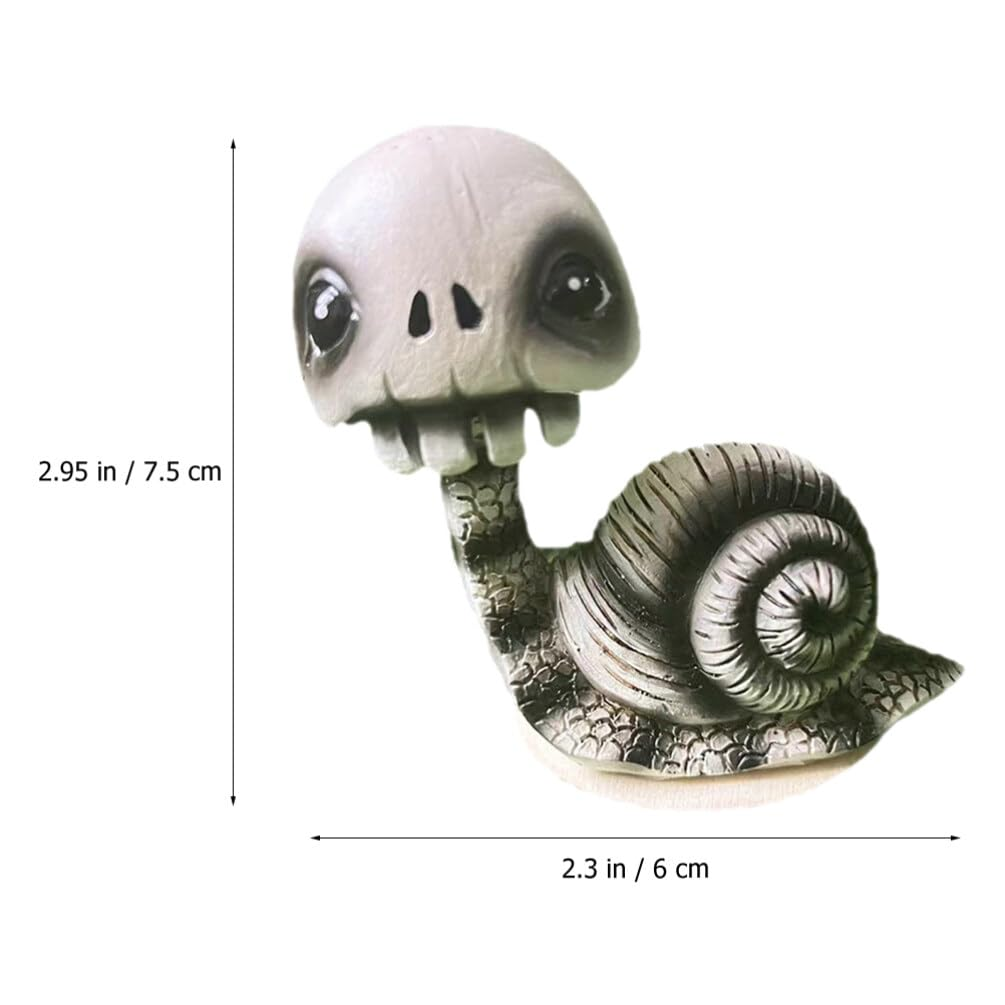 Skull Snail Statue Shaking Head Snail Figurine Halloween Animal Skull Mini Bobbleheads Figures Skeleton Doll Party Car Dashboard โ image 3