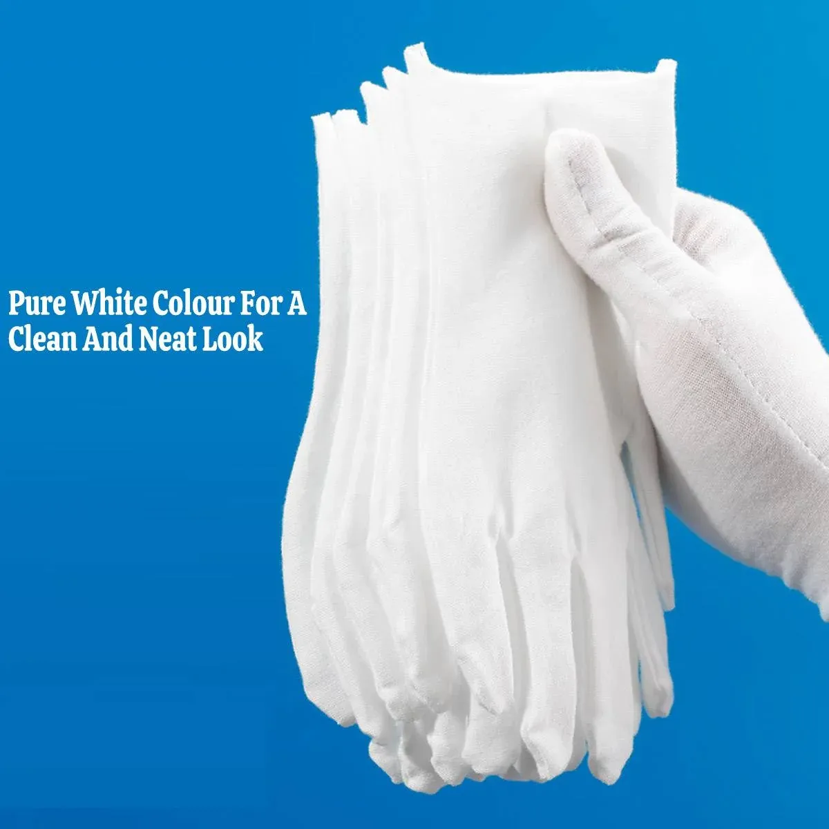 12 Pairs Cotton Work Gloves Breathable Knit L Black XL White - L โ image 6