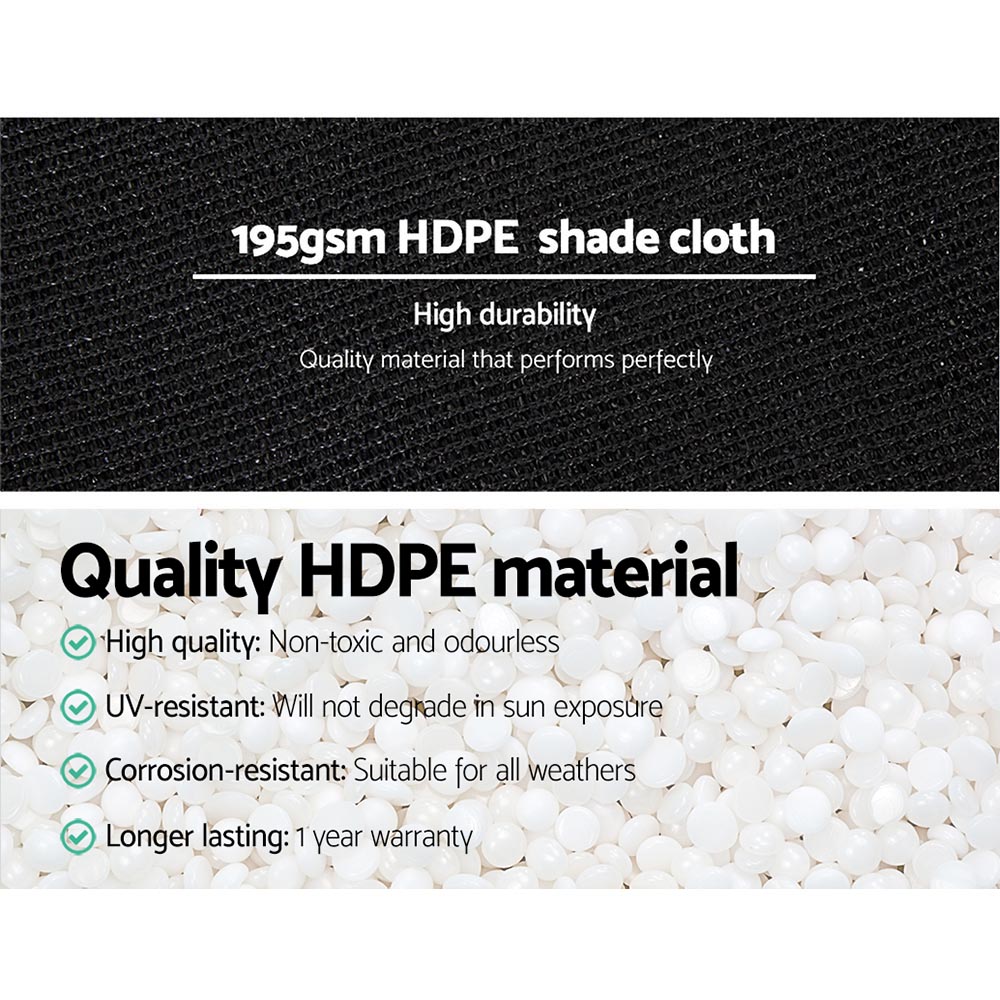 Instahut 90% Shade Cloth 1.83x10m Shadecloth Sail Heavy Duty Black โ image 5