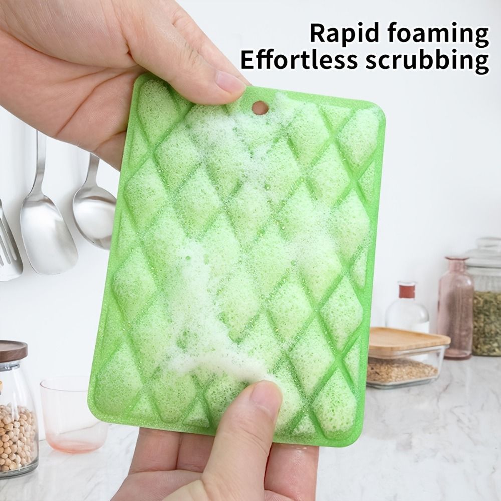 9pcs Multi-Purpose Magic Cleaning Sponge Cloth, Dual-Sided Scratch-Free with Non-Slip Handle, for Kitchen & Car, Random Color — image 4