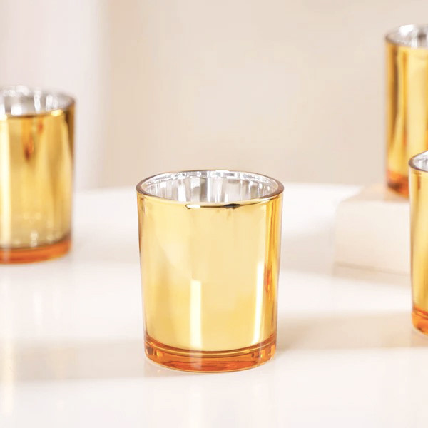 10 Pack Gold Votive Tealight Candle Holders Valentines Day Mercury Wedding Decor Glass Candlestick Party Decorations Bridal Baby Shower Event — image 2